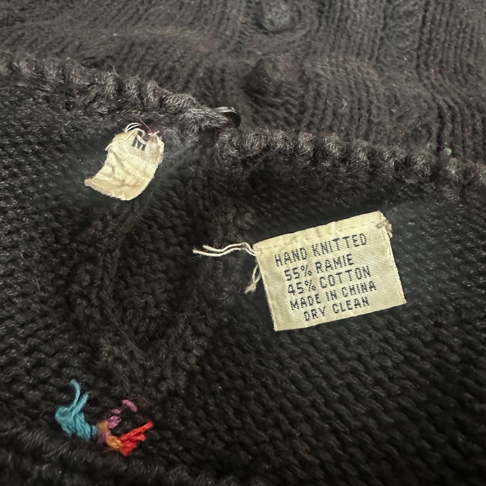 Vintage Black Whimsygoth Chunky Grannycore Sweater Sz Medium‎ - Picture 9 of 9